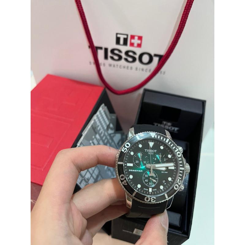 Tissot seastar 1000 綠面 三眼石英錶 鋼錶帶/ 矽膠錶帶 兩種可選 ✅-細節圖8