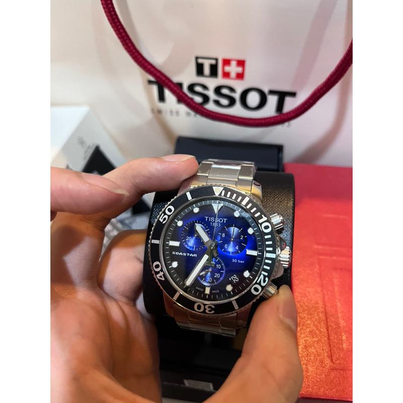 天梭海洋之星 1000 三眼藍面 鋼帶/矽膠錶帶 兩種可選📣-細節圖2