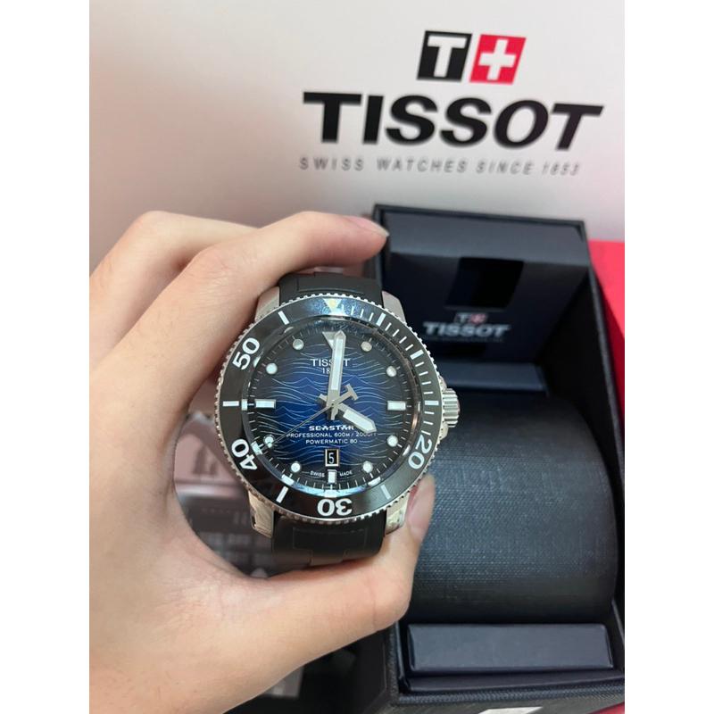 Tissot seastar 2000 深藍款 機械錶 矽膠錶帶 現貨一隻 當天出貨🔥-細節圖4