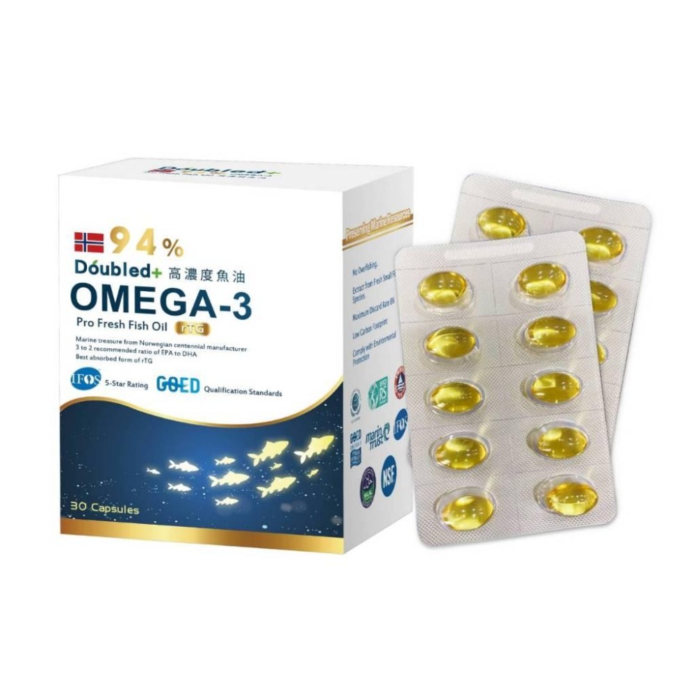 【滿額免運】Doubled+ 倍鮮 Omega-3高濃度魚油 30粒/盒 挪威新鮮魚油【新宜安中西藥局】-細節圖2