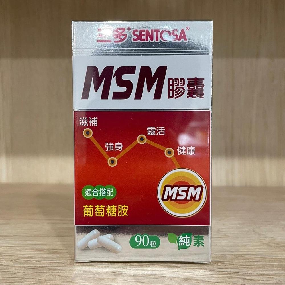 【滿額免運】SENTOSA 三多 MSM膠囊 90粒/盒 純素 不添加防腐劑【新宜安中西藥局】-細節圖3