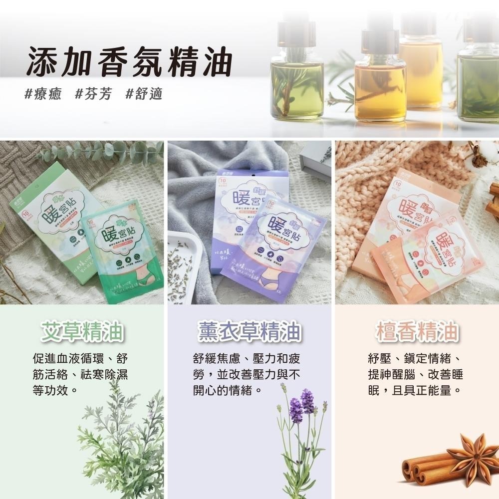 【滿額免運】必安住 暖宮貼 5入/盒 艾草 / 檀香 / 薰衣草 舒緩 暖腹 生理期必備【新宜安中西藥局】-細節圖4