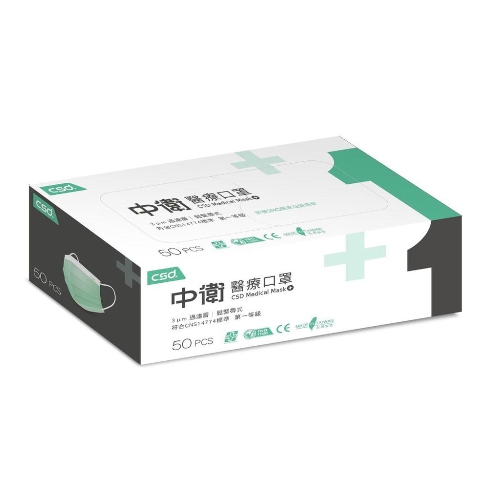 【滿額免運】中衛 成人平面醫療口罩 50入/盒 第一等級 平面口罩【新宜安中西藥局】-細節圖4