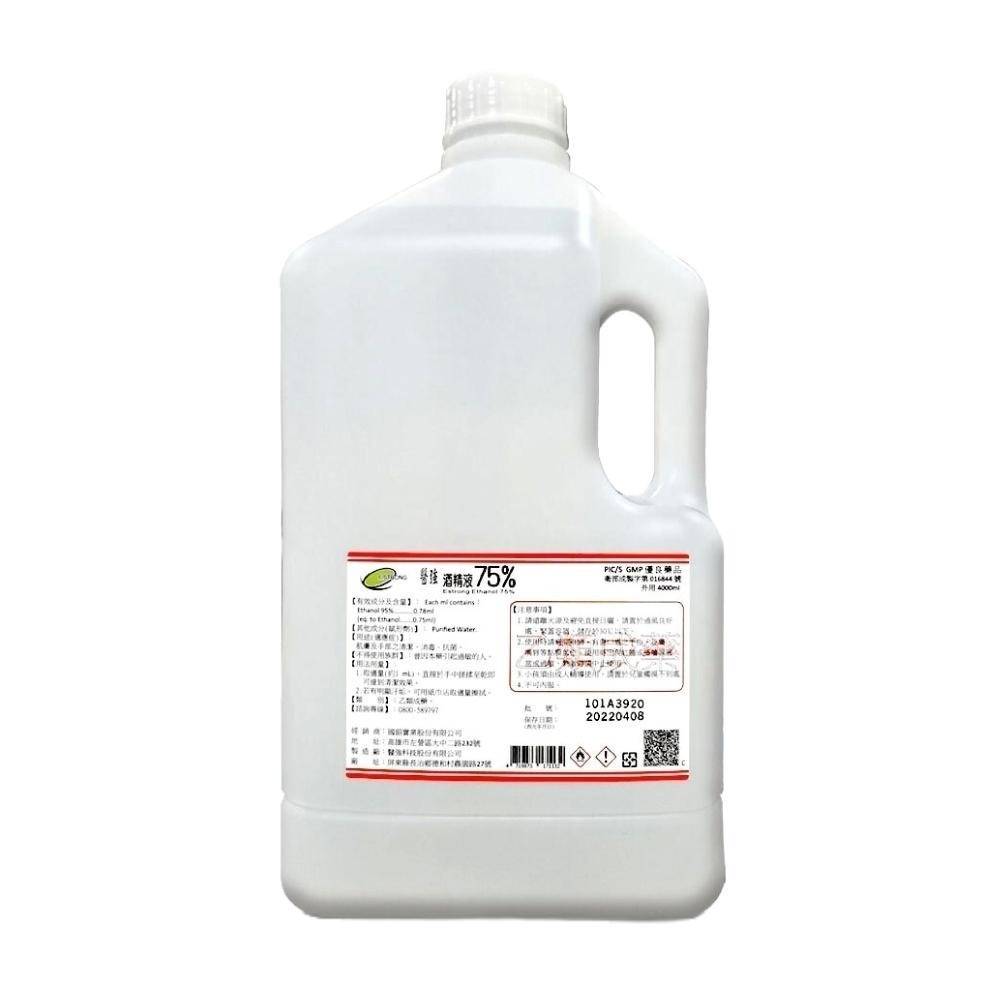 【滿額免運】醫強 75% 酒精液 4000ml 酒精 清潔【新宜安中西藥局】-細節圖2