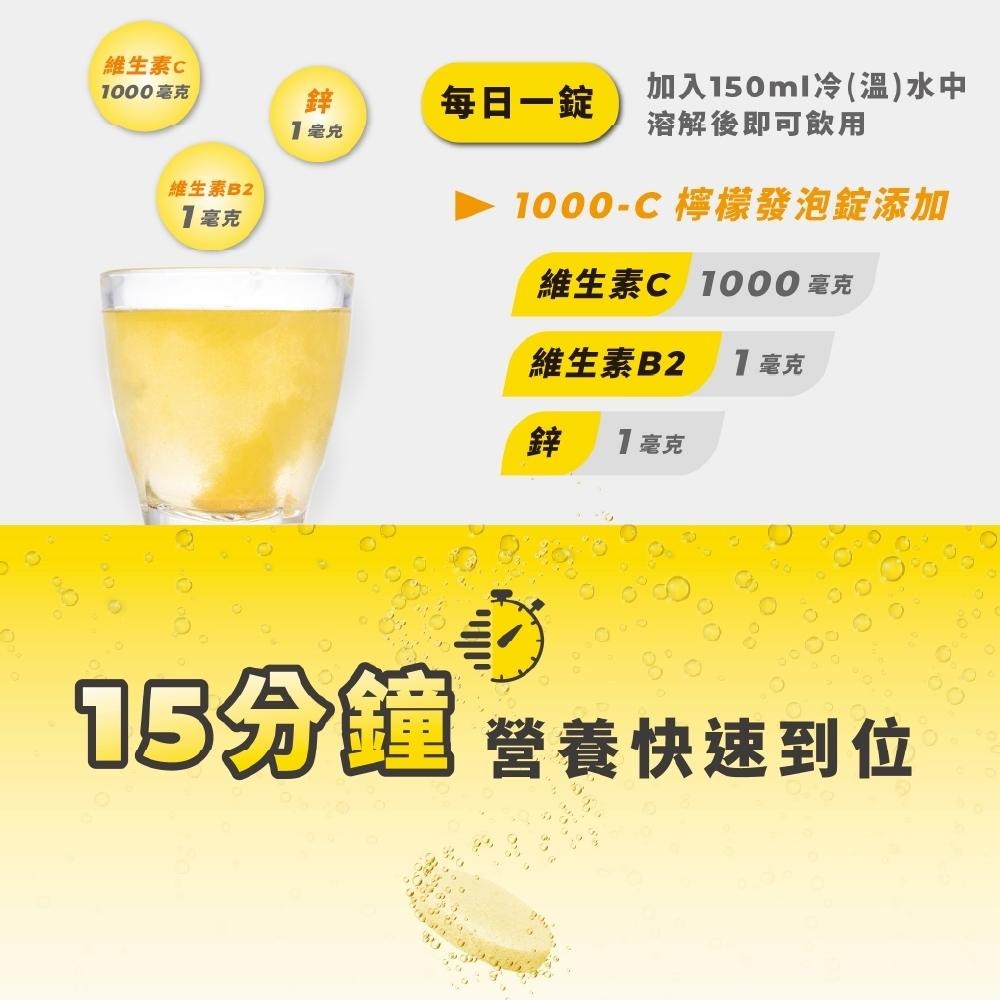 【滿額免運】藥師健生活 1000-C檸檬發泡錠 20錠/管 VITAMIN C 維生素C 維生素B2【新宜安中西藥局】-細節圖6