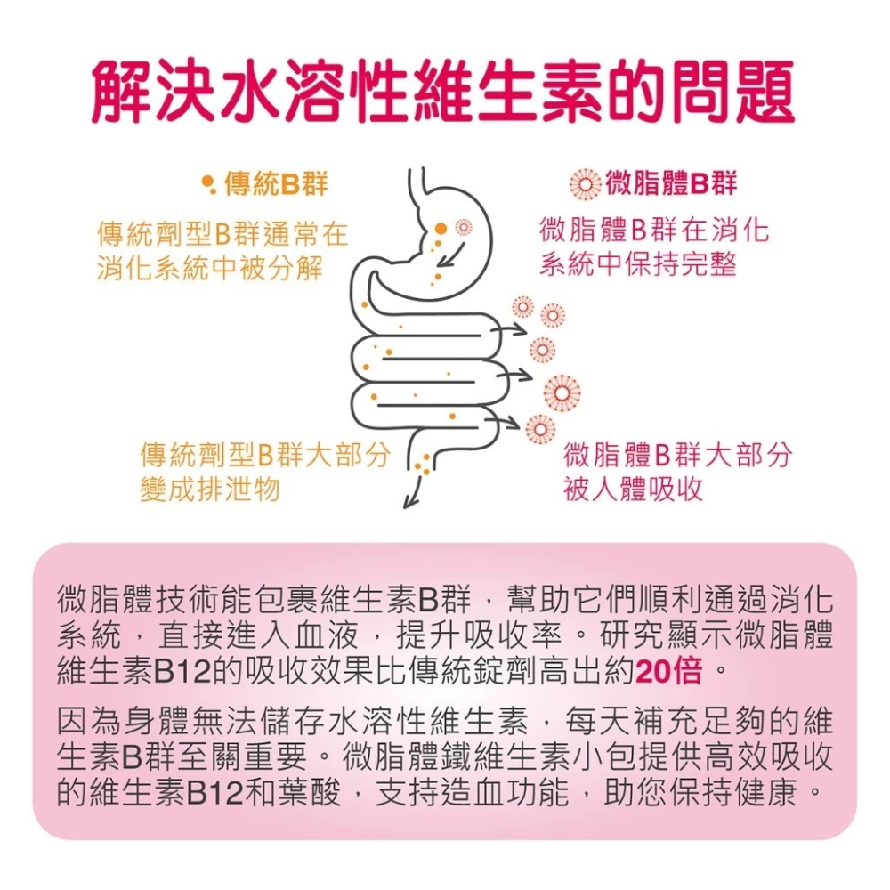 【滿額免運】華莘 Liportal 鐵 微脂體鐵+維生素 30包/盒 女性鐵 女性維生素【新宜安中西藥局】-細節圖7