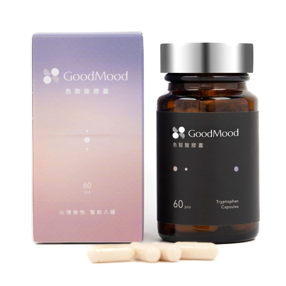 【滿額免運】GoodMood 好心情 色胺酸膠囊 60顆/瓶 維生素B6 維生素B12【新宜安中西藥局】-細節圖2