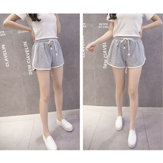 ⚡台灣現貨⚡M~XXL  夏季必備運動短褲 真理褲 三分運動褲 鬆緊腰 短褲 棉褲 女短褲 熱褲 運動瑜伽跑步熱褲-細節圖3