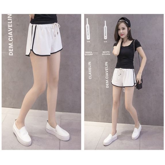 ⚡台灣現貨⚡M~XXL  夏季必備運動短褲 真理褲 三分運動褲 鬆緊腰 短褲 棉褲 女短褲 熱褲 運動瑜伽跑步熱褲-細節圖5