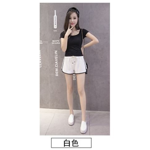 ⚡台灣現貨⚡M~XXL  夏季必備運動短褲 真理褲 三分運動褲 鬆緊腰 短褲 棉褲 女短褲 熱褲 運動瑜伽跑步熱褲-細節圖8