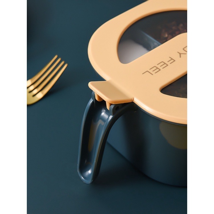 ⚡台灣現貨⚡北歐撞色四格調味盒 調味盒 四格調味盒 日式調味罐 創意廚房分格調味盒 廚房 收納盒 收納罐-細節圖5