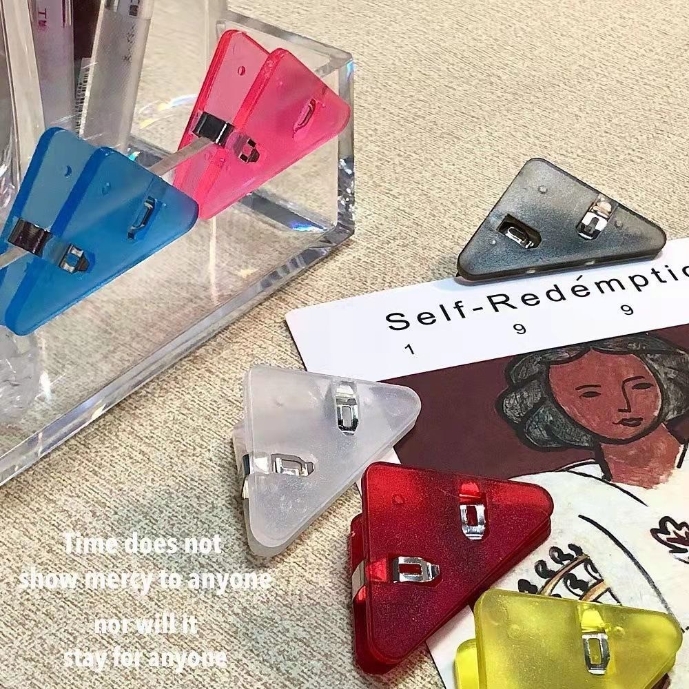 ⚡台灣現貨⚡多功能文件三角邊夾 夾子 三角文件夾 三角夾子 邊角夾 文件夾 迴紋針 長尾夾 彩色 分類-細節圖5