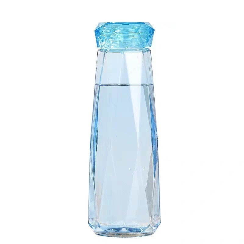 ⚡台灣現貨⚡ins鑽石水晶炫彩玻璃瓶 400ml 隨行杯 飲料杯 水杯 水瓶 牛奶瓶-細節圖2