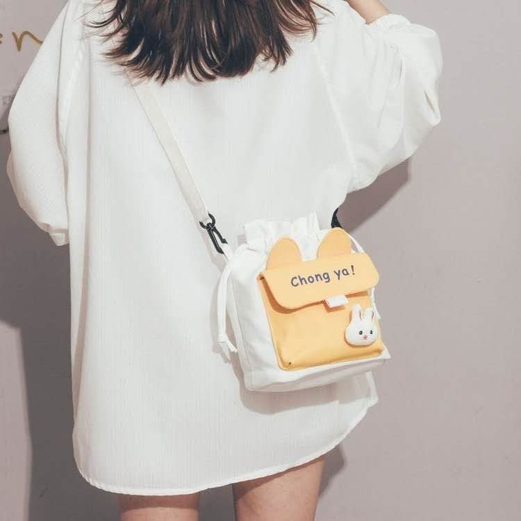 ⚡台灣現貨⚡韓版可愛甜美ins風單肩包 潮流新款 女包 側背包 斜背包 帆布包 手提包 女包-細節圖3