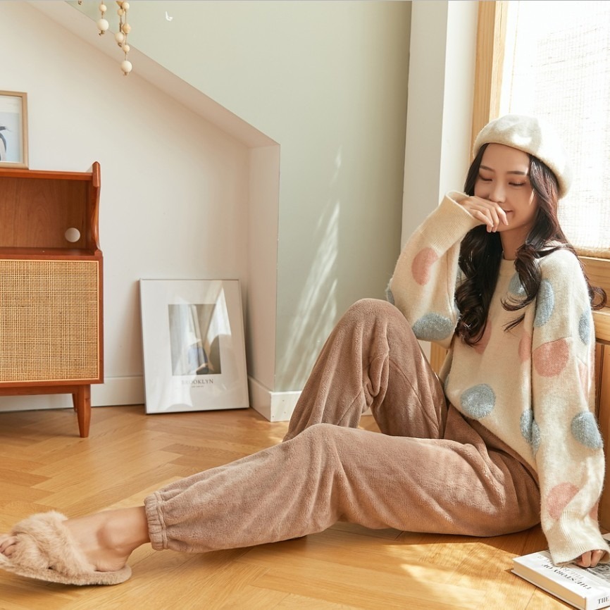 ⚡台灣現貨⚡暖暖褲 珊瑚絨長褲 褲子 縮口褲 家居外穿 保暖褲 百搭長褲睡褲 仙女暖暖褲 睡褲 運動褲 休閒褲-規格圖8