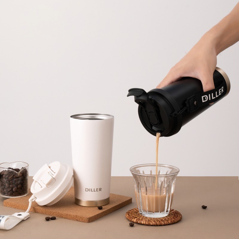 ⚡台灣現貨⚡316不鏽鋼保溫杯 DILLER 咖啡杯 隨行杯 保冷杯 保冰杯 保溫瓶 316不銹鋼水壺 保溫水壺 女神-細節圖3