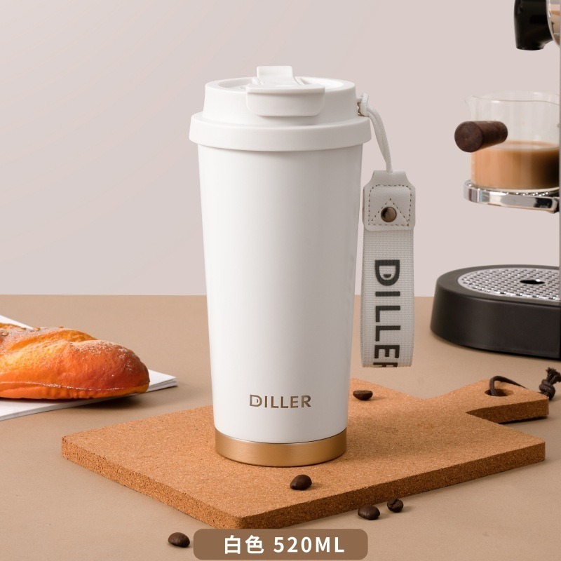 ⚡台灣現貨⚡316不鏽鋼保溫杯 DILLER 咖啡杯 隨行杯 保冷杯 保冰杯 保溫瓶 316不銹鋼水壺 保溫水壺 女神-細節圖9