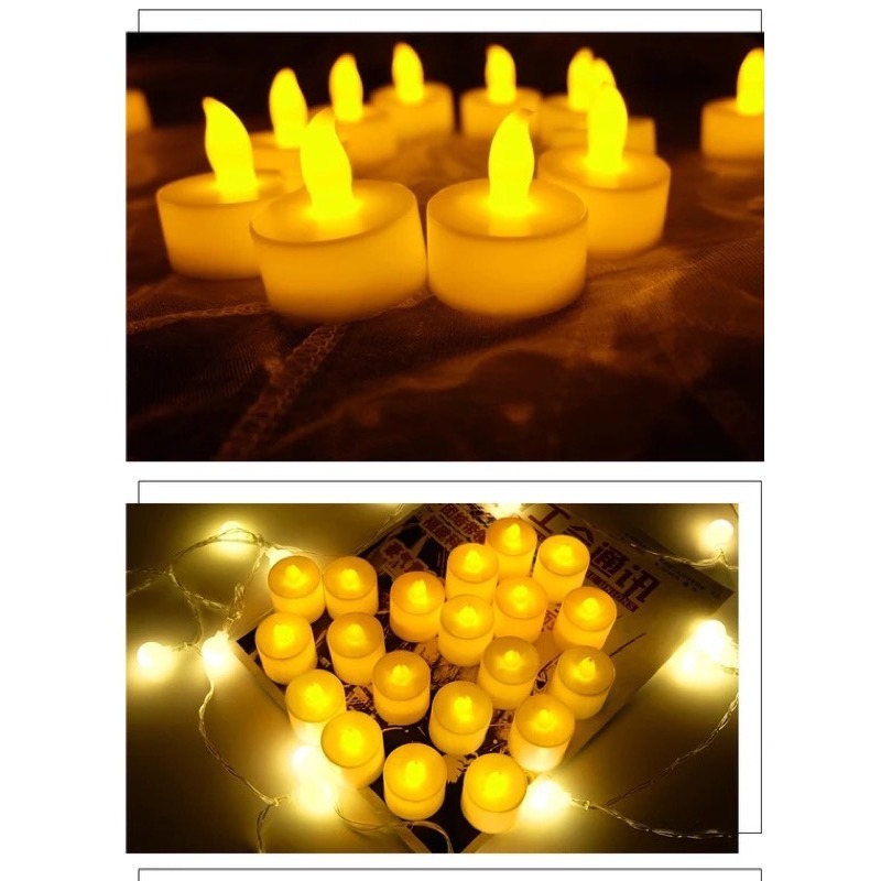 ⚡台灣現貨⚡【送電池】LED電子蠟燭燈仿真小茶蠟燈表白求婚聖誕新年派對-細節圖3