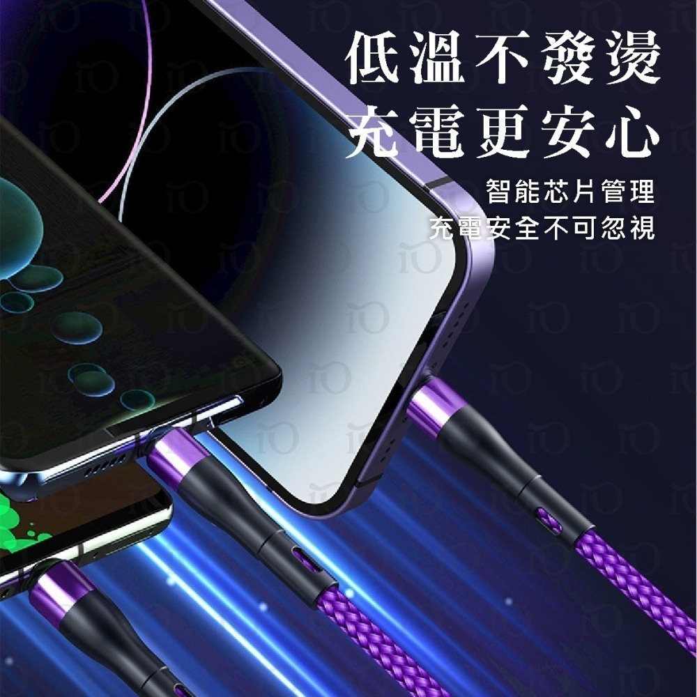 ⚡全新升級⚡二拖三快充線 五合一快充數據線 一拖三充電線 1.2m快充線 安卓 蘋果 type-c 快速充電 數據線-細節圖5