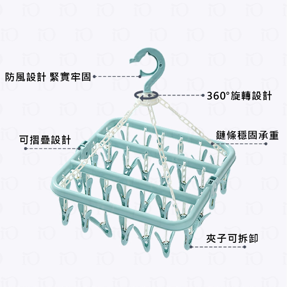 ⚡台灣現貨⚡32夾可折疊曬衣架 卡扣式曬衣夾 曬衣夾 晾衣夾 秒收曬衣夾 曬衣夾子 室內曬衣 曬衣神器 摺疊曬衣架-細節圖5
