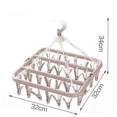 ⚡台灣現貨⚡32夾可折疊曬衣架 卡扣式曬衣夾 曬衣夾 晾衣夾 秒收曬衣夾 曬衣夾子 室內曬衣 曬衣神器 摺疊曬衣架-規格圖9