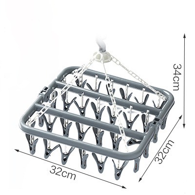 ⚡台灣現貨⚡32夾可折疊曬衣架 卡扣式曬衣夾 曬衣夾 晾衣夾 秒收曬衣夾 曬衣夾子 室內曬衣 曬衣神器 摺疊曬衣架-規格圖9
