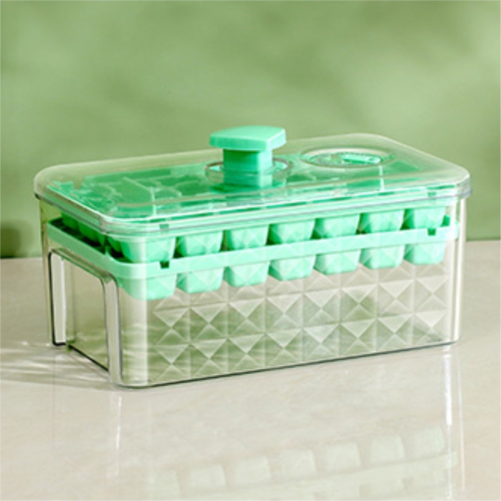 ⚡升級新款⚡一鍵脫冰製冰盒 秒脫冰製冰盒 按壓式冰塊盒 送冰鏟 儲冰盒 製冰盒 冰塊模具 冰塊盒 製冰 按壓式製冰盒-規格圖9