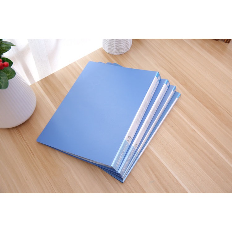 ⚡台灣現貨⚡藍色資料夾 A4資料夾 文件夾30頁 40頁 60頁 收納夾 檔案夾 透明內頁袋 資料簿 文具-細節圖7