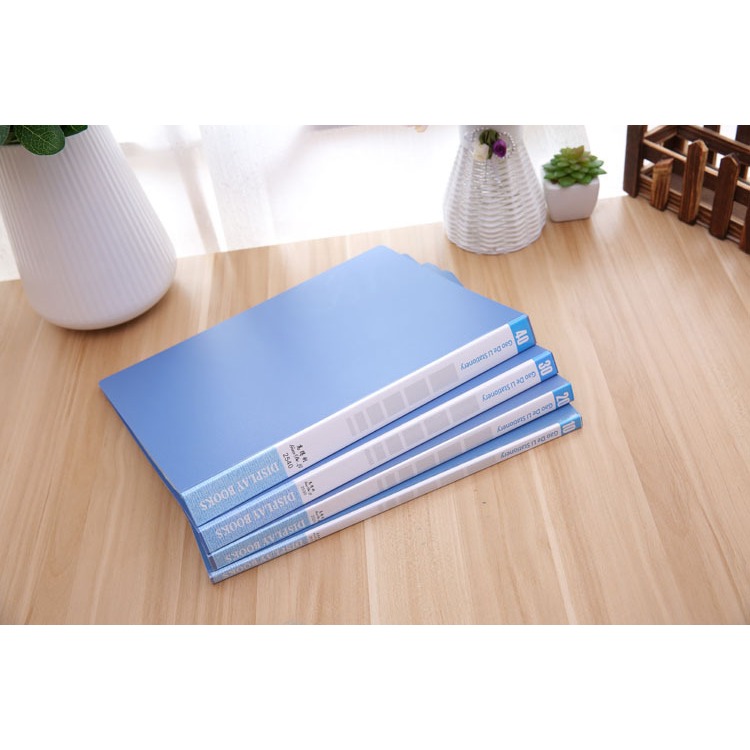 ⚡台灣現貨⚡藍色資料夾 A4資料夾 文件夾30頁 40頁 60頁 收納夾 檔案夾 透明內頁袋 資料簿 文具-細節圖8