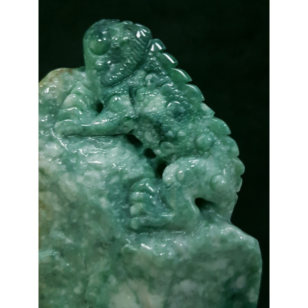 天然緬甸玉A貨翡翠巧雕 蜥蜴 今非昔比 蜥望無窮 吸金百億 變色龍 擺件-細節圖10
