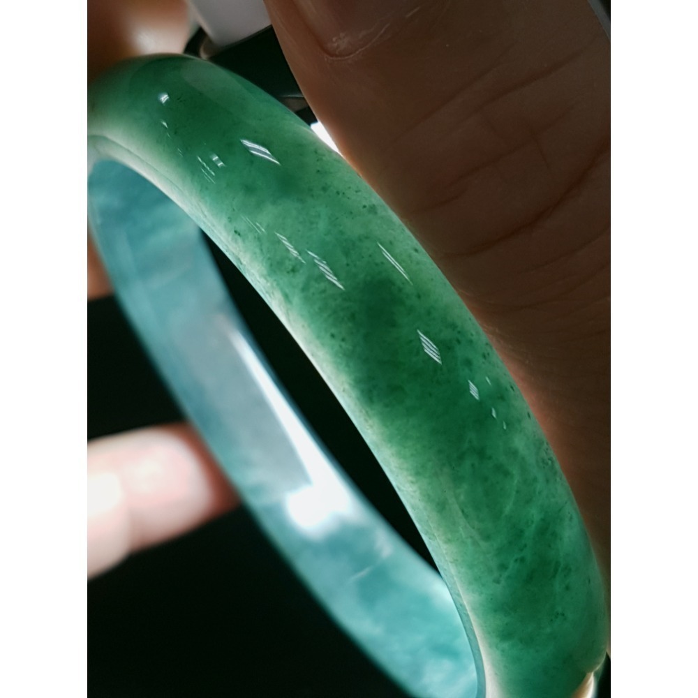 天然緬甸玉A貨翡翠瓜料平安鐲18.9圍 玉鐲 手鐲-細節圖3