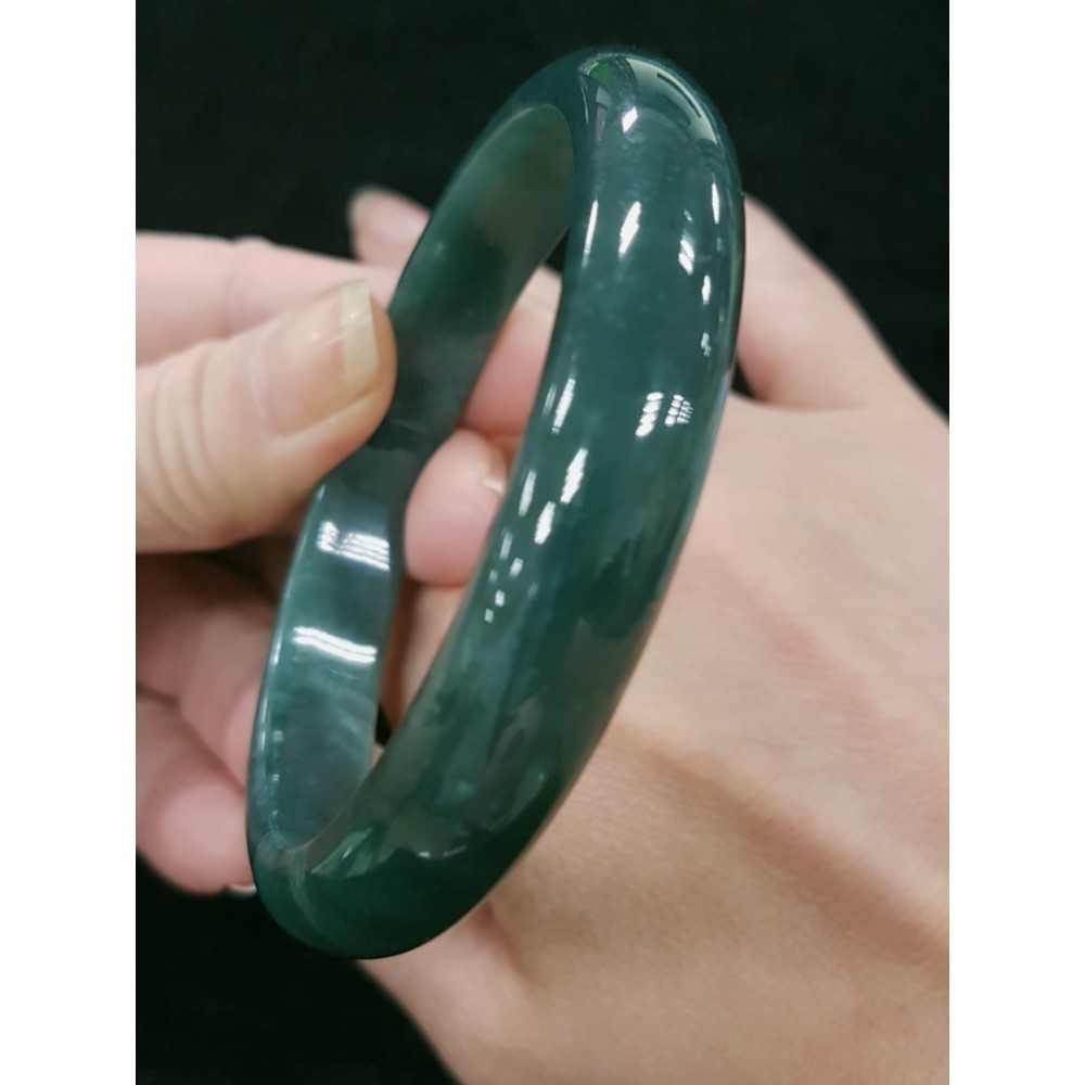 天然緬甸玉A貨翡翠瓜料平安鐲18.9圍 玉鐲 手鐲-細節圖6