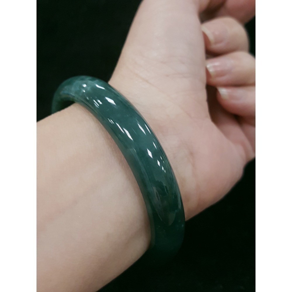 天然緬甸玉A貨翡翠瓜料平安鐲18.9圍 玉鐲 手鐲-細節圖9