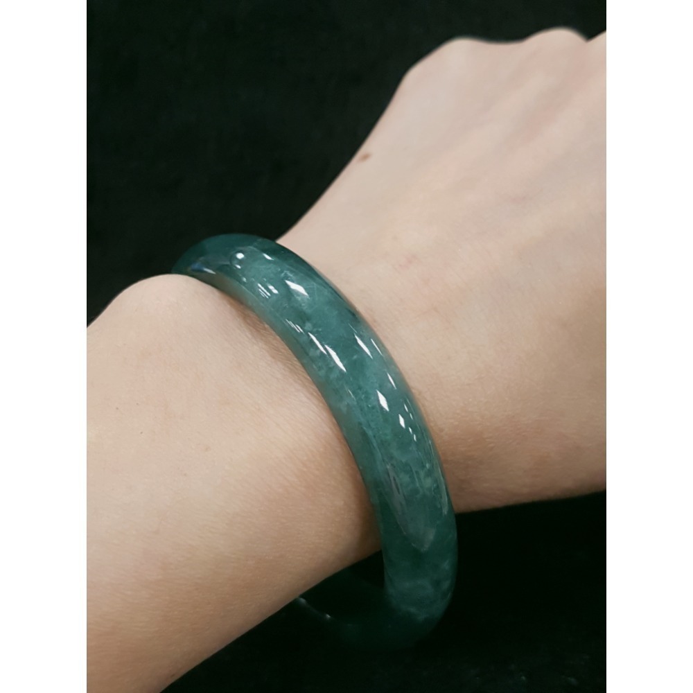 天然緬甸玉A貨翡翠瓜料平安鐲18.9圍 玉鐲 手鐲-細節圖10