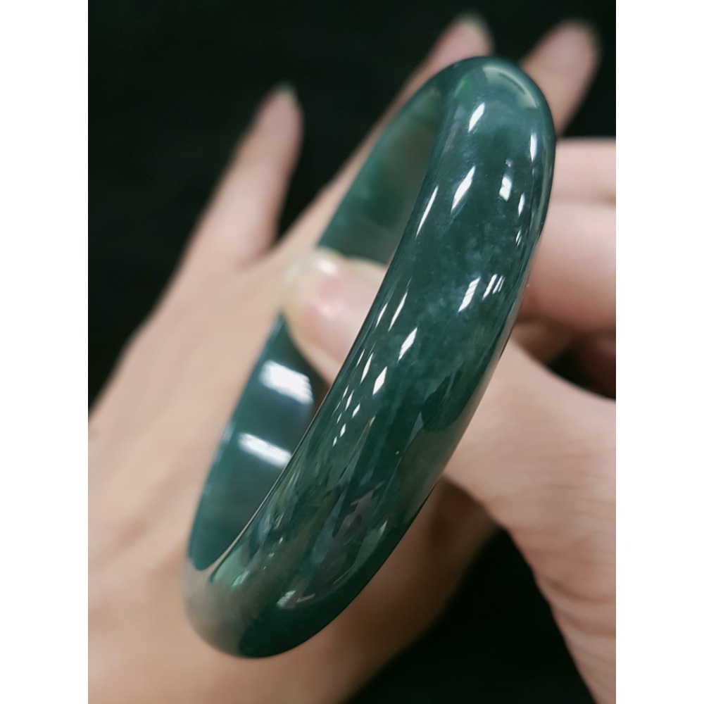 天然緬甸玉A貨翡翠瓜料平安鐲18.9圍  玉鐲 手鐲-細節圖5