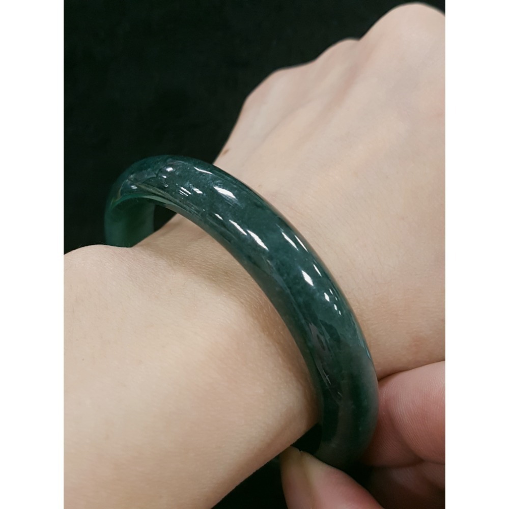 天然緬甸玉A貨翡翠瓜料平安鐲 18.9圍玉鐲 手鐲-細節圖2
