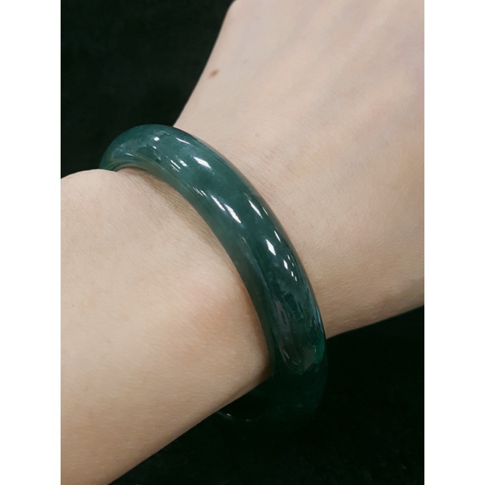 天然緬甸玉A貨翡翠瓜料平安鐲 18.9圍玉鐲 手鐲-細節圖8