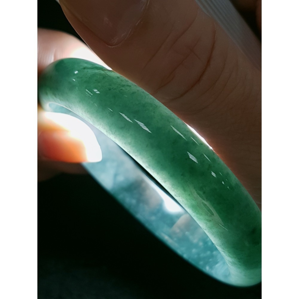 天然緬甸玉A貨翡翠瓜料平安鐲18.8圍 玉鐲 手鐲-細節圖5