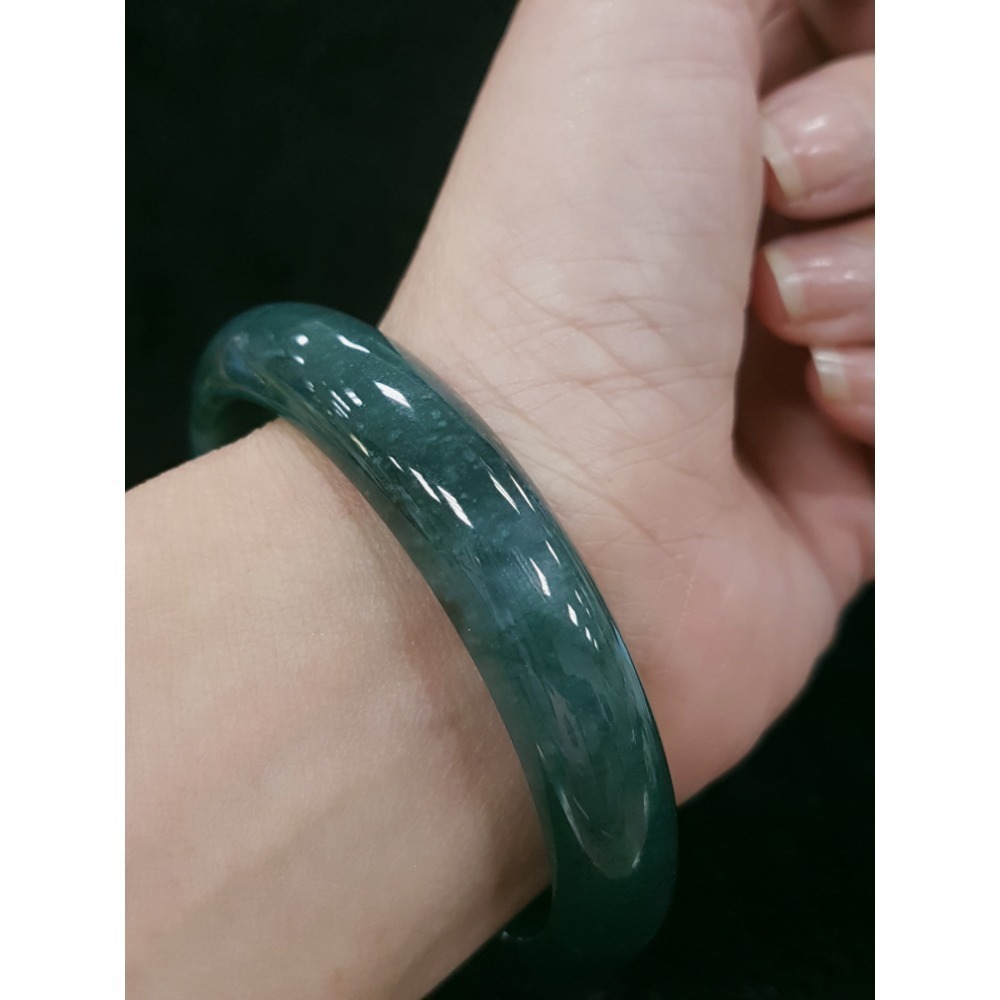 天然緬甸玉A貨翡翠瓜料平安鐲18.8圍 玉鐲 手鐲-細節圖7