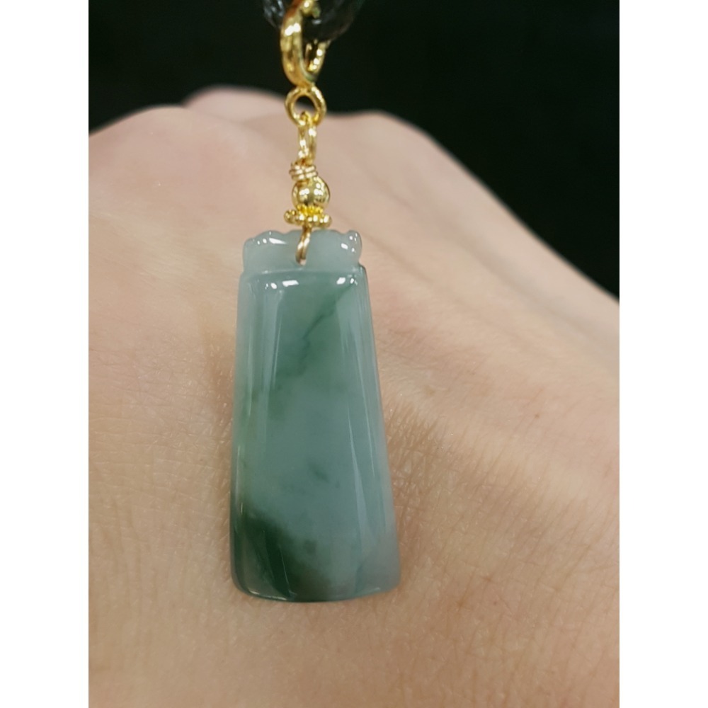 天然緬甸玉A貨翡翠瓜料 無事牌 方牌吊飾 吊墜 掛墜-細節圖2