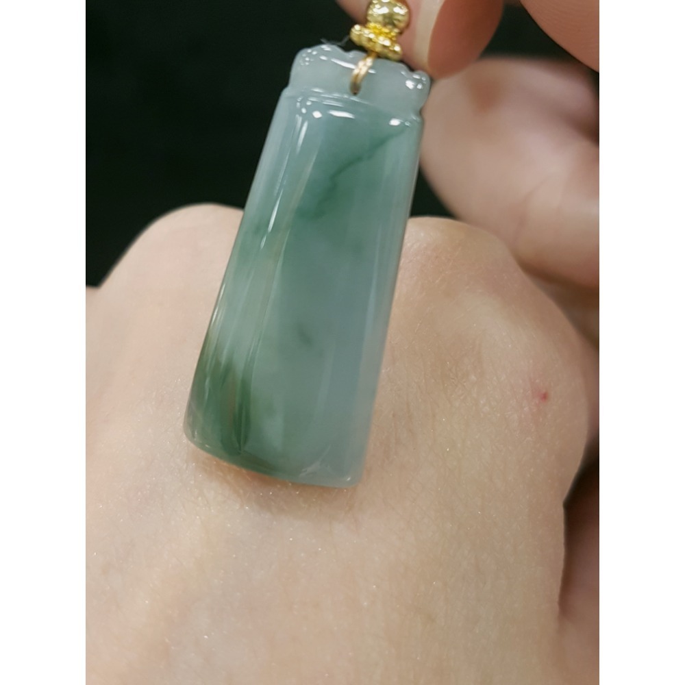 天然緬甸玉A貨翡翠瓜料 無事牌 方牌吊飾 吊墜 掛墜-細節圖3