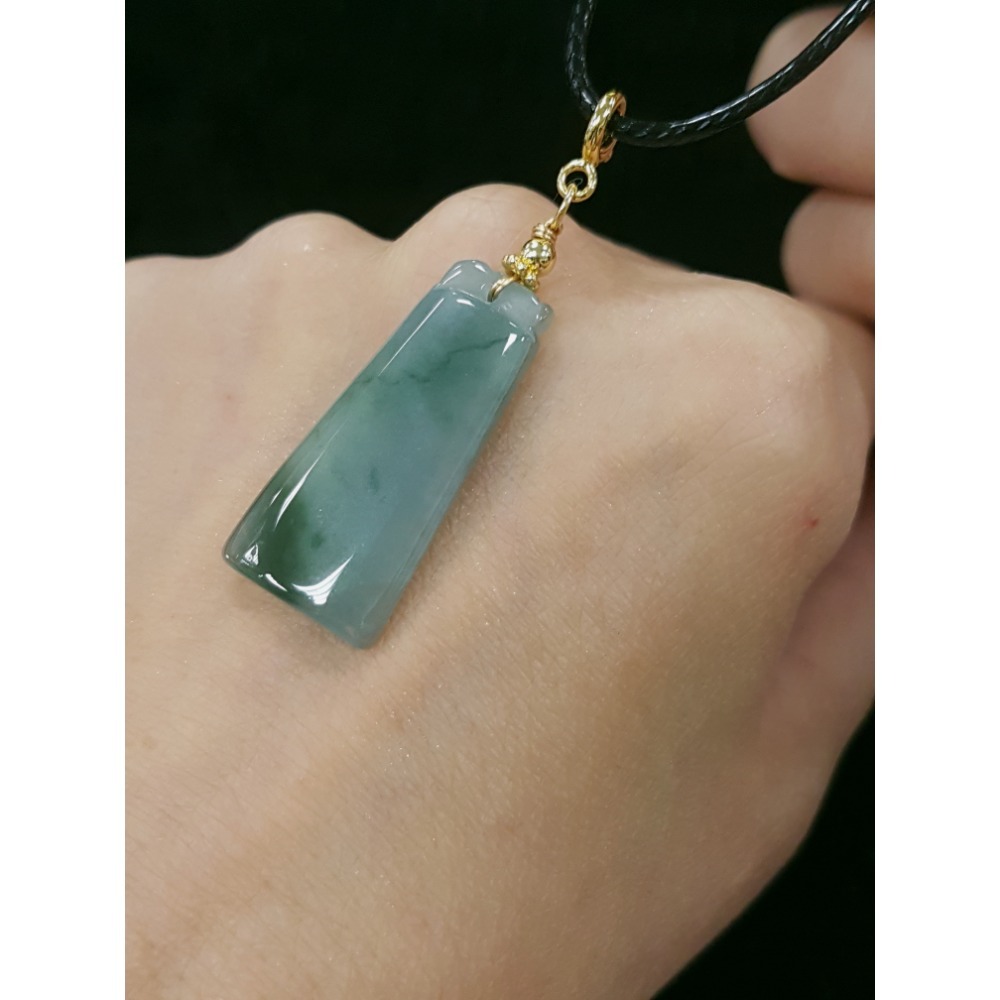 天然緬甸玉A貨翡翠瓜料 無事牌 方牌吊飾 吊墜 掛墜-細節圖4