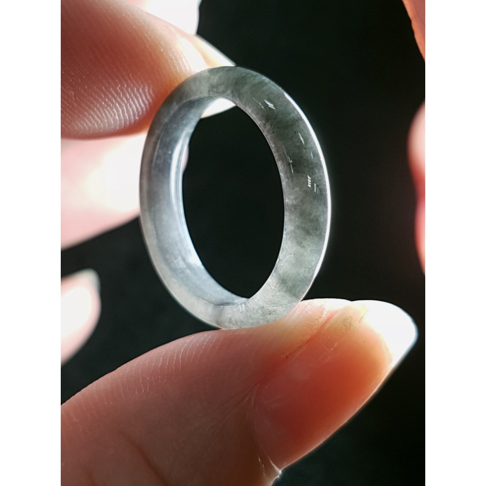 天然緬甸玉A貨翡翠烏雞玉戒 內徑17.8路路通 戒 戒子 戒指 指環手珠 掛墜-細節圖6