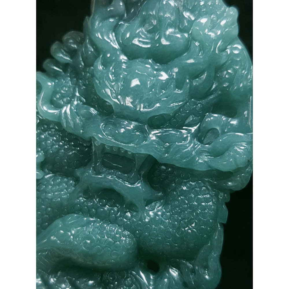 天然緬甸玉A貨翡翠 瓜料 龍牌  正面龍  龍如意  四爪龍 貔貅 掛件吊飾-細節圖6