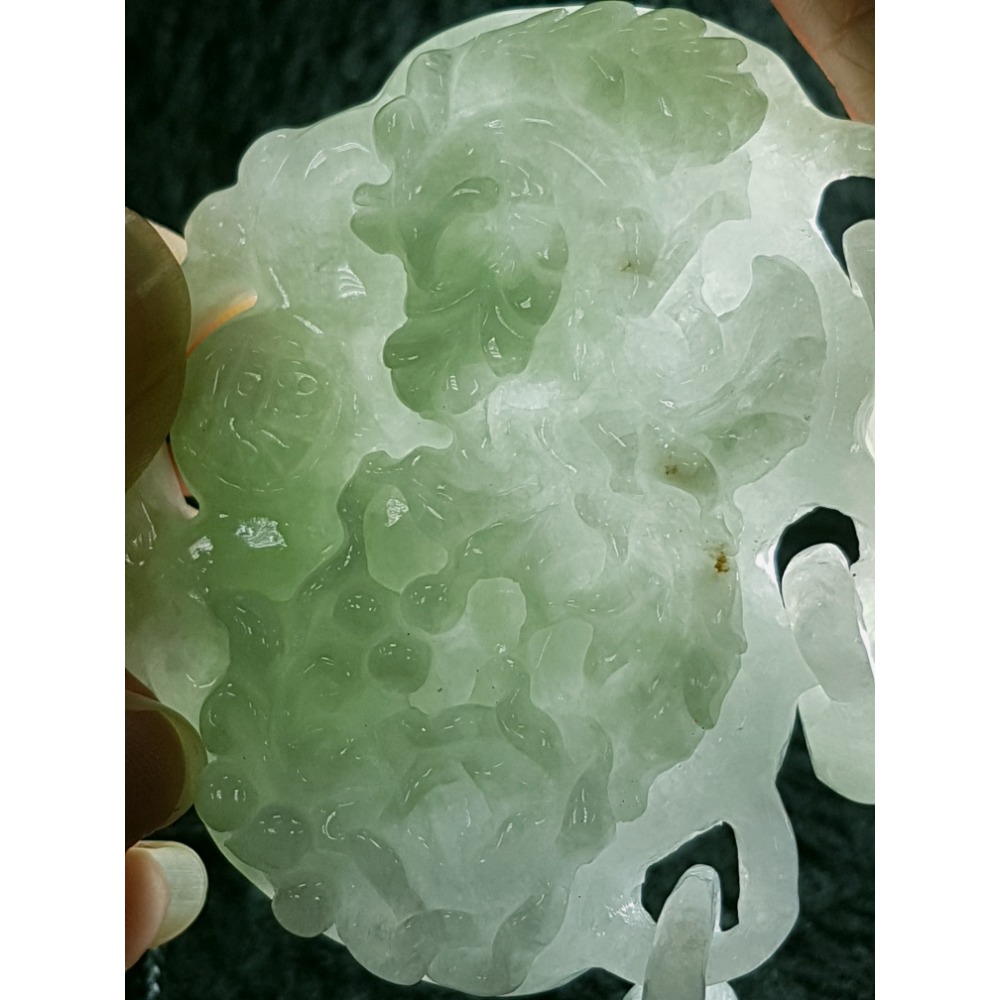 天然緬甸玉A貨翡翠 鳳穿牡丹 鳳凰  富貴花 牡丹花 鎖牌 掛墜吊飾吊墜-細節圖5