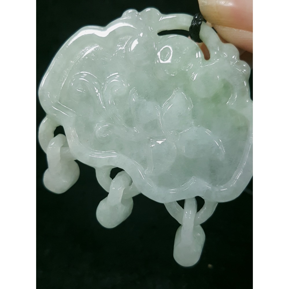 天然緬甸玉A貨翡翠 鳳穿牡丹 鳳凰  富貴花 牡丹花 鎖牌 掛墜吊飾吊墜-細節圖7