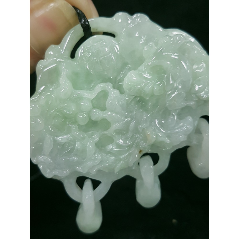 天然緬甸玉A貨翡翠 鳳穿牡丹 鳳凰  富貴花 牡丹花 鎖牌 掛墜吊飾吊墜-細節圖8