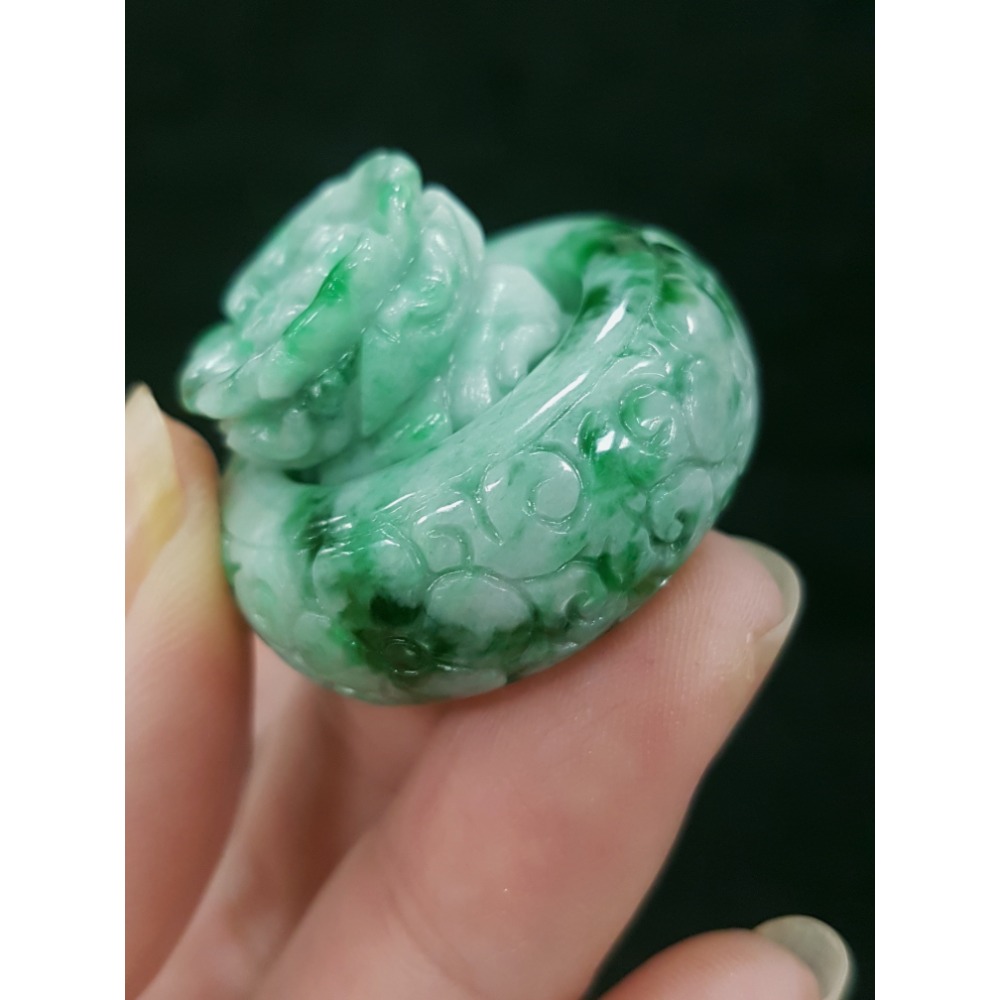 天然緬甸玉A貨翡翠玉戒 扳指 內徑18.9mm路路通 戒 戒子 戒指 指環手珠 掛墜-細節圖6