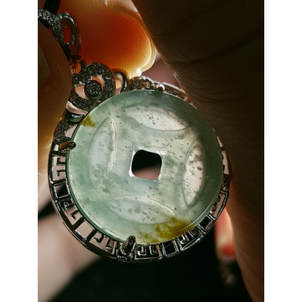 天然緬甸玉A貨翡翠 銅錢 甜甜圈 同心圓 平安扣 玉珮 掛墜-細節圖2