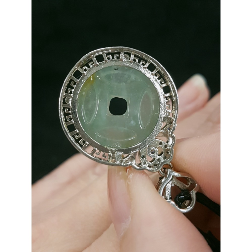 天然緬甸玉A貨翡翠 銅錢 甜甜圈 同心圓 平安扣 玉珮 掛墜-細節圖4